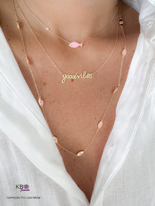 Luxury lucky eyes necklace pink