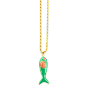 Lucky fish Necklace green