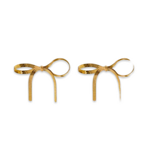 Bow earrings snake gold