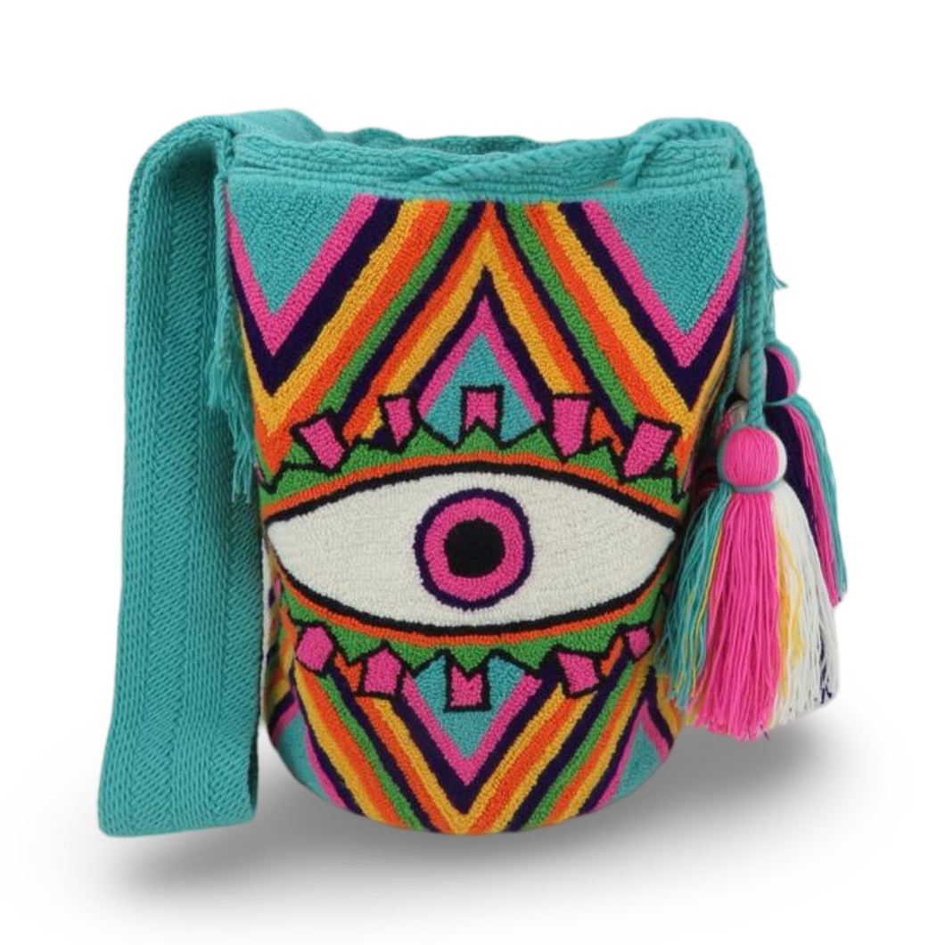 Mochilla large eye bag turquoise