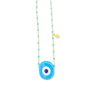 Necklace lucky eye Santorini turquoise