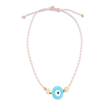 Santorini eye necklace pink