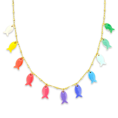 Lucky fish multicolor necklace