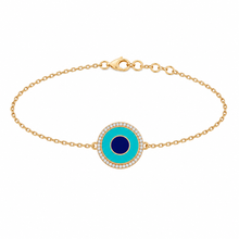 Load image into Gallery viewer, Round Lucky eye bracelet turquoise
