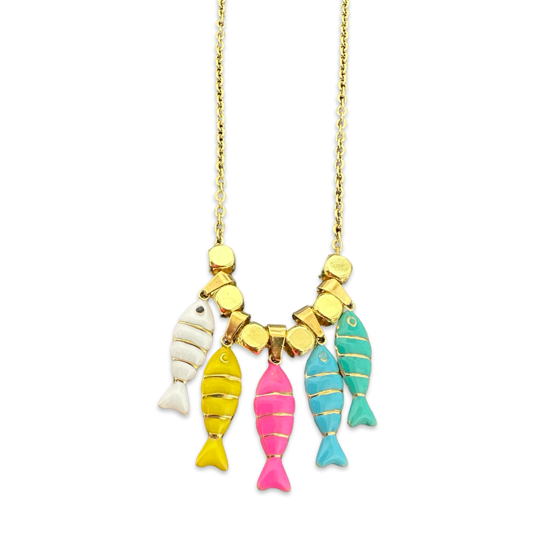 Necklace lucky charms fishes color