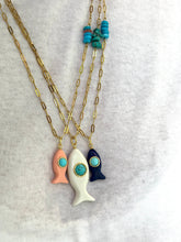 Load image into Gallery viewer, Capri fish necklace small pink coral