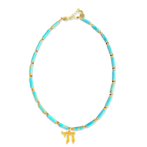 Lucky חי CHAI beads necklace turquoise