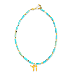 Lucky חי CHAI beads necklace turquoise
