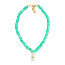 Load image into Gallery viewer, Short beads necklace with lucky fish green