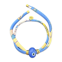 Load image into Gallery viewer, Silk bracelet with lucky eye BLUE