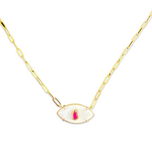 Load image into Gallery viewer, Lucky eye necklace white