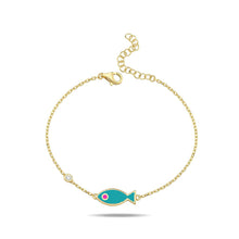 Load image into Gallery viewer, Lucky fish bracelet color turquoise