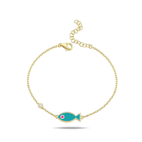 Lucky fish bracelet color turquoise