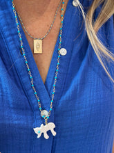 Load image into Gallery viewer, Lucky חי necklace white coral stone