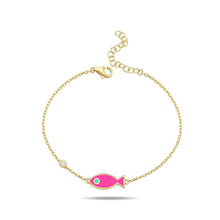 Load image into Gallery viewer, Lucky fish bracelet color fuxia