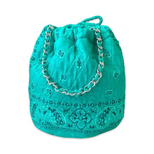 Load image into Gallery viewer, Bandana bucket bag turquoise