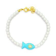 Load image into Gallery viewer, Capri bracelet fish white turquoise
