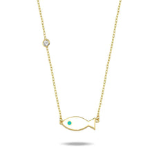 Load image into Gallery viewer, Lucky fish necklace white