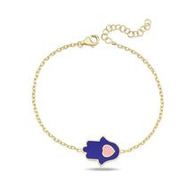 Load image into Gallery viewer, Lucky Hamsa bracelet blue