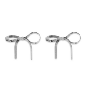 Bow earrings snake silver