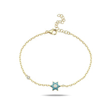 Load image into Gallery viewer, Kids lucky Maghen David bracelet blue