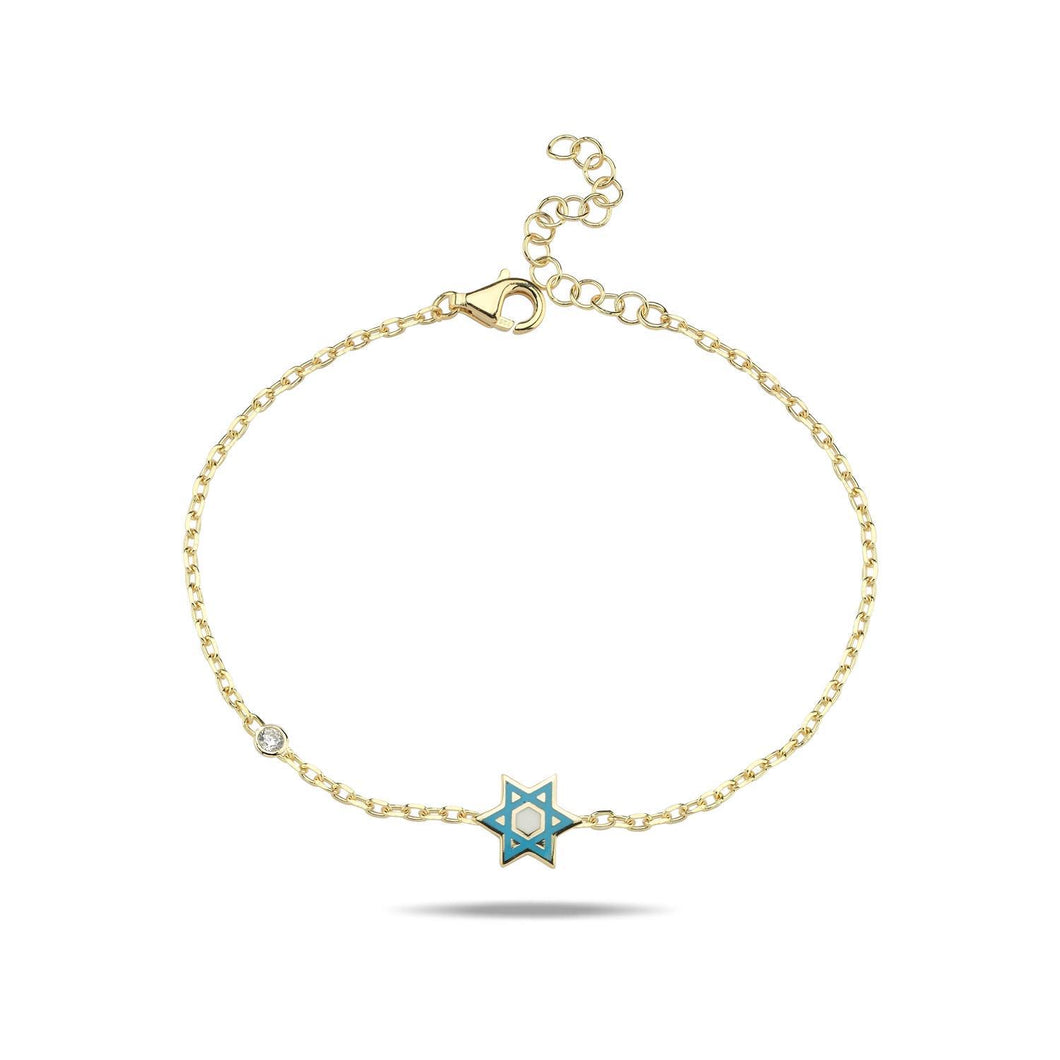 Kids lucky Maghen David bracelet blue