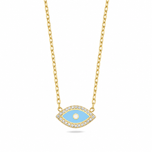 Load image into Gallery viewer, Lucky eye necklace baby blue
