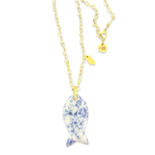 Load image into Gallery viewer, Necklace lucky fish blue stone