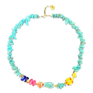 Lucky turquoise beads necklace