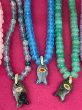 Load image into Gallery viewer, Short beads necklace with lucky fish green