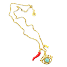 Load image into Gallery viewer, Necklace mixed lucky charms 🧿🌶️