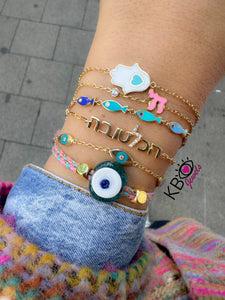 Lucky fish bracelet blue