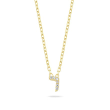 Load image into Gallery viewer, Hebrew letter necklace gold diam