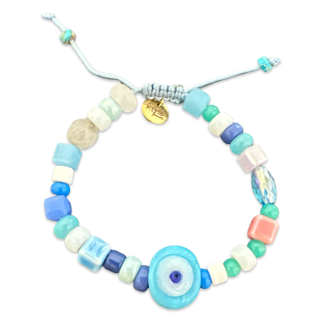 Beads lucky eye bracelet blue