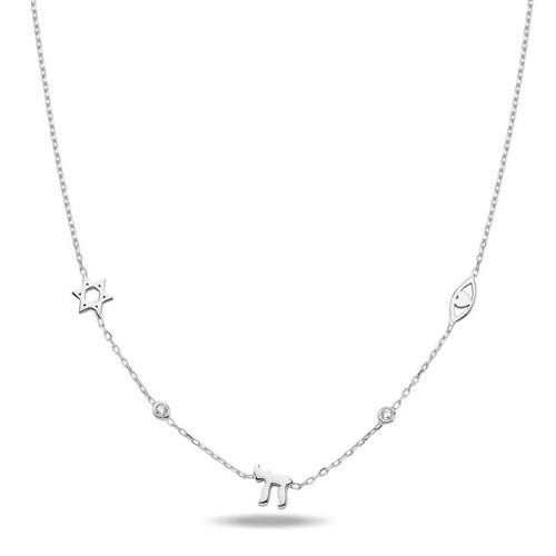 Lucky חי HAI charms necklace silver