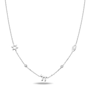 Lucky חי HAI charms necklace silver