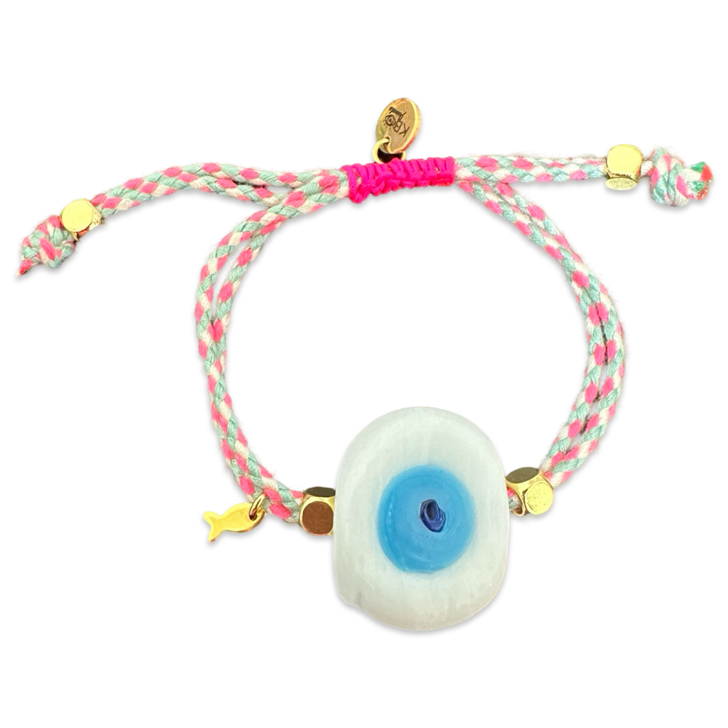 Santorini eye bracelet white