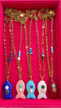 Load image into Gallery viewer, Capri fish necklace medium turquoise