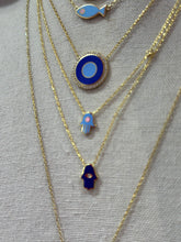 Load image into Gallery viewer, Lucky Hamsa eye necklace mini blue