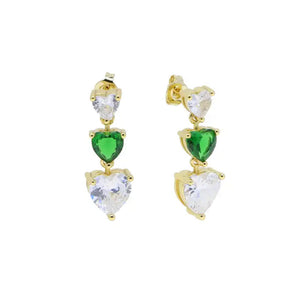 Hearts diam earrings green
