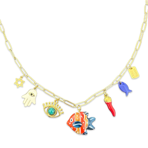 Necklace lucky charms fish red