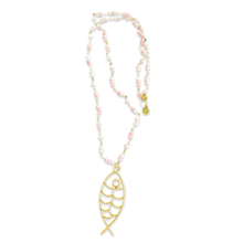 Load image into Gallery viewer, Lucky giant fish beads necklace pink