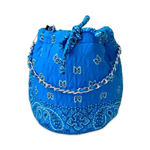 Load image into Gallery viewer, Bandana bucket bag blue royal