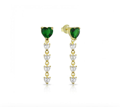 Green hearts earrings