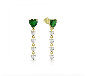 Green hearts earrings