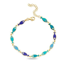 Load image into Gallery viewer, Lucky fish bracelet blue