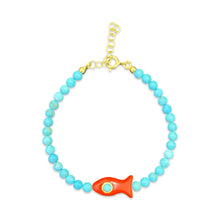 Load image into Gallery viewer, Capri bracelet fish coral turquoise
