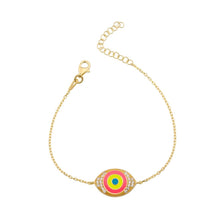 Load image into Gallery viewer, Lucky rainbow eye bracelet yellow