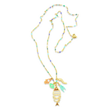 Load image into Gallery viewer, Necklace mixed lucky fish charms green