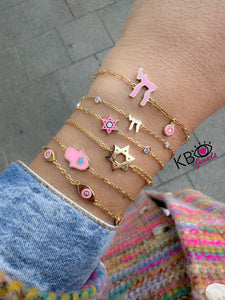 Maghen David bracelet mini pink